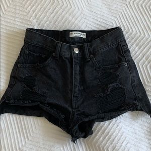 Black Jean Shorts